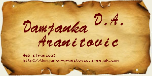 Damjanka Aranitović vizit kartica